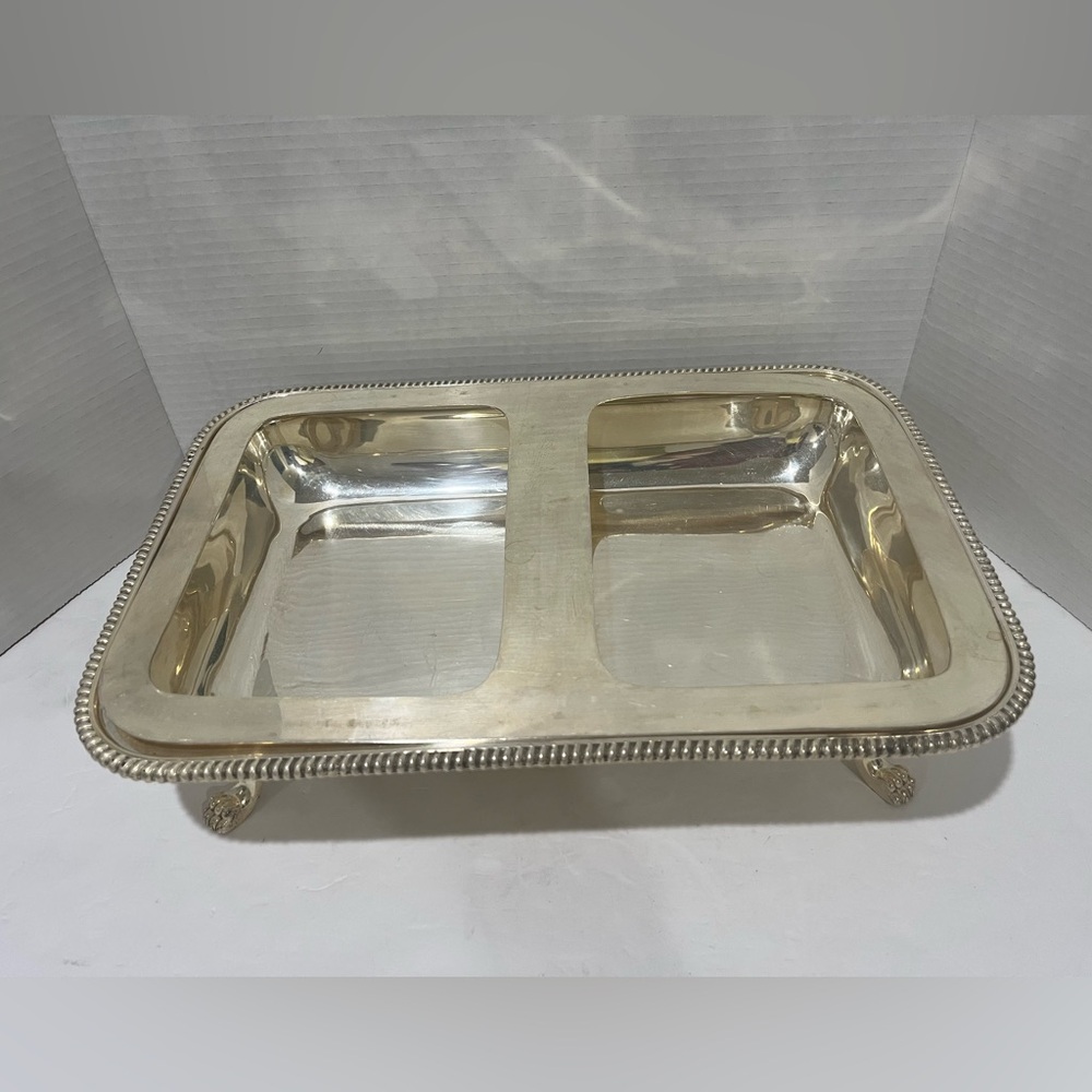 Vintage INTERNATIONAL SILVER CO(EG Webster&Son)Silver Plated Entree Footed Dish